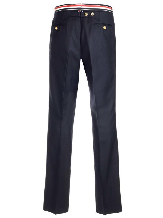  톰브라운 수트 팬츠 톰 브라운 스트라이프 허리밴드  (블루) - THOM BROWNE
