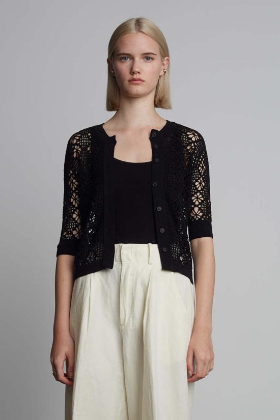  ELEVEN SIX 가디건 일레븐 식스 루비 크로셰  블랙 - OTHER BRANDS