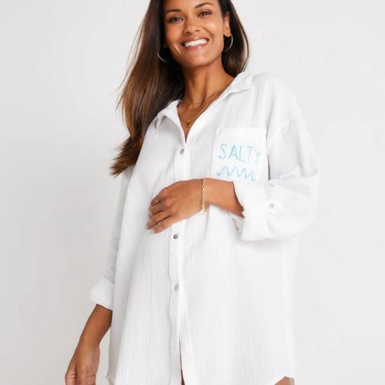  Golden Sun 비치용품 솔티 셔츠 드레스