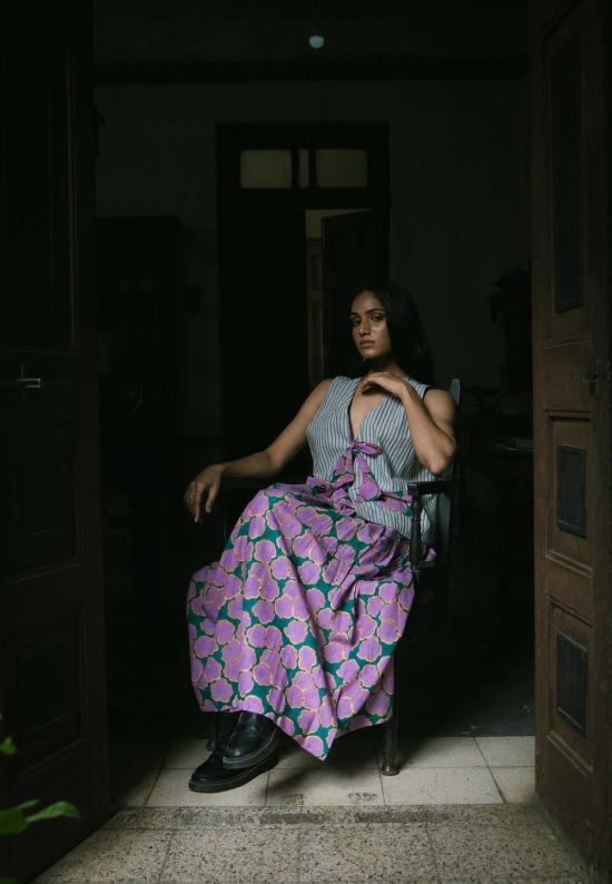  IKKIVI 롱 스커트 이키비 클로버  핑크 - IKKIVI