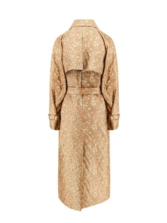  막스마라 트렌치 코트 막스 마라 살사 오버사이즈 자카드 패브릭  (모자이크 효과, 브라운) - MAX MARA