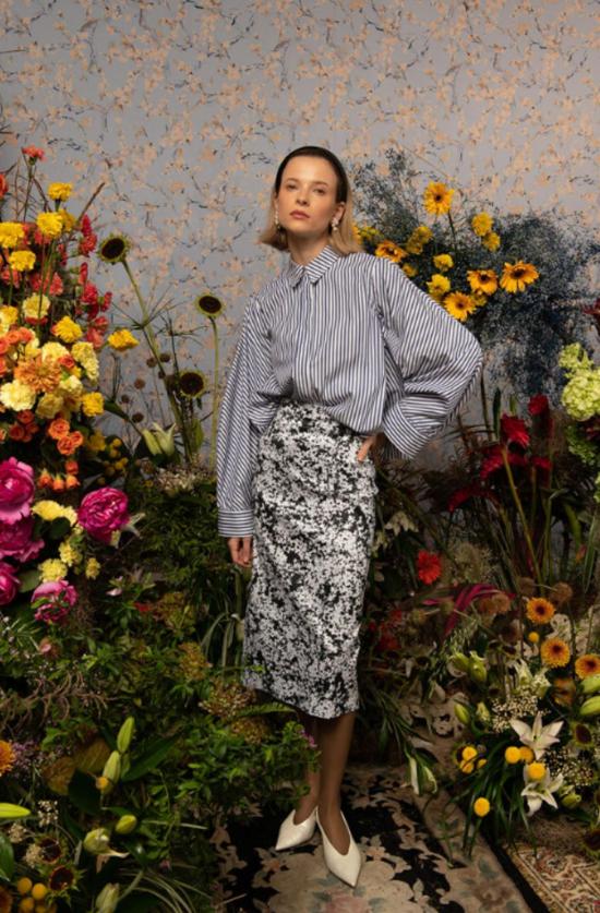  Kika Vargas 롱 스커트 키카 바르가스 아멜리아  화이트 가든