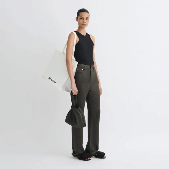  나누슈카 스트레이트 팬츠 티타 슬립 새틴 5포켓 - NANUSHKA