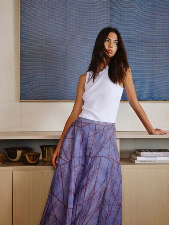  시레나 롱 스커트 게이블 스커트 시안 지오드 - XIRENA