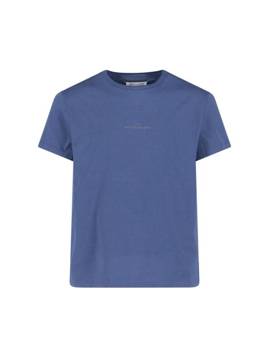  마르지엘라 반팔 티셔츠 메종  반팔 크루넥 티셔츠 블루