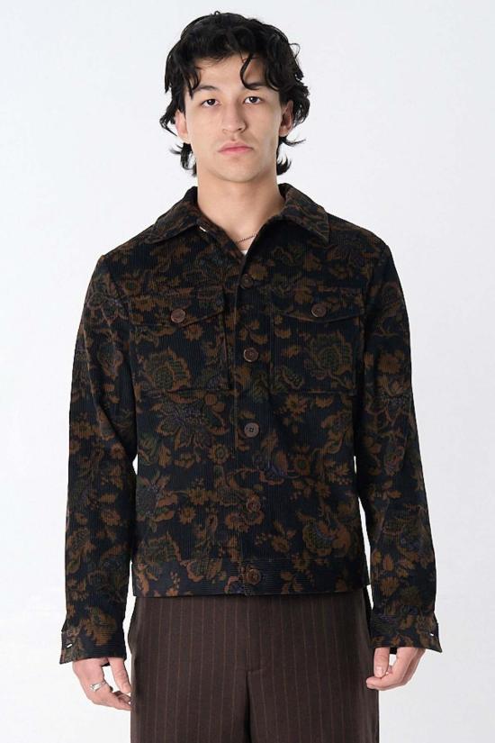  Graphia New York 자켓 그라피아 뉴욕 딘 코듀로이 재킷 블랙/브라운 캘리코 플로럴