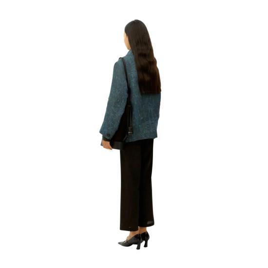  엄버 포스트 파스트 자켓 솔트 다이드 린넨 포버튼 재킷 네이비 - UMBER POST PAST