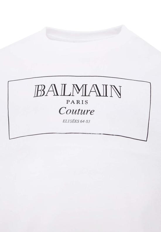  [키즈] 발망 트레이닝 상의 키즈 크롭 티셔츠 화이트 - BALMAIN