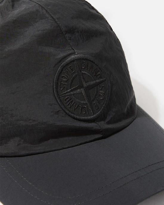  스톤 아일랜드 모자 나일론 메탈 인 에코닐 캡 블랙 - STONE ISLAND