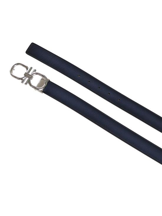 26SS 살바토레 페라가모 가죽 벨트 670642 790942001 Graphite Black Dark Navy - SALVATORE FERRAGAMO