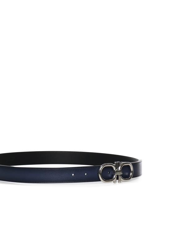 26SS 살바토레 페라가모 가죽 벨트 670642 790942001 Graphite Black Dark Navy - SALVATORE FERRAGAMO