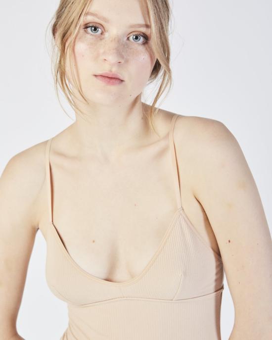  베이스레인지 바디수트 티셔츠 벨몬트 바디 코튼 립 - BASERANGE