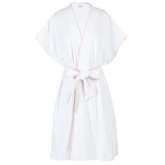 Lenora 라운지 웨어 레노라 테리 코튼 로브 화이트/핑크