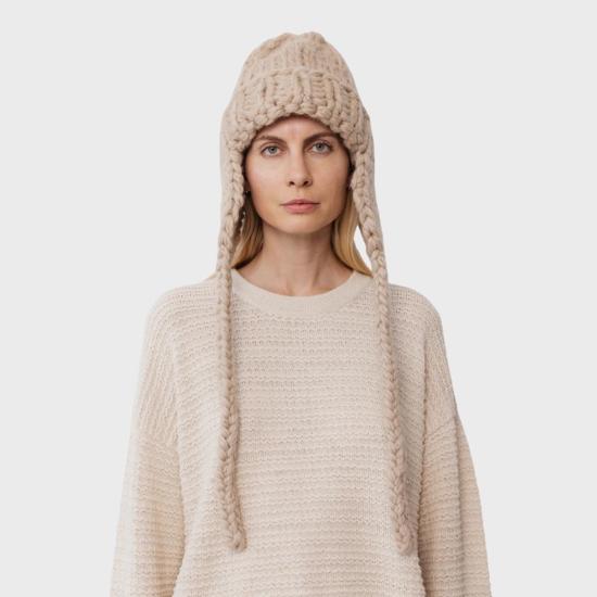  울 하이드 모자 핸드니트 - WOL HIDE