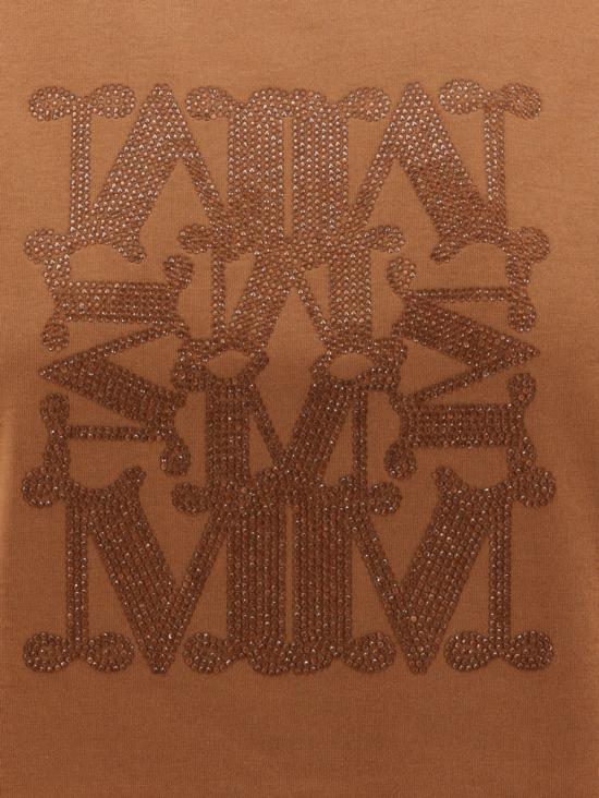  막스마라 반팔 티셔츠 막스 마라 지오바네 티셔츠 브라운 - MAX MARA