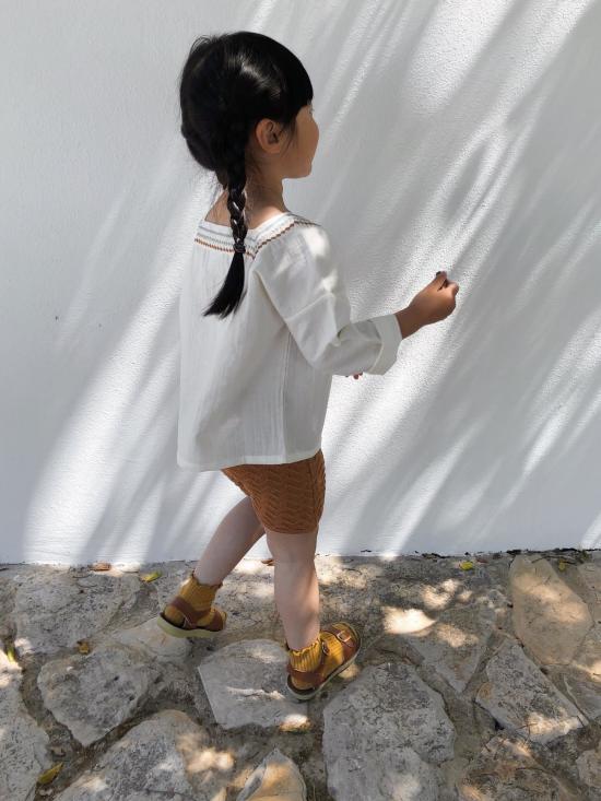  [키즈] Liilu 트레이닝 상의 리일루 오버사이즈 포크 셔츠 - LIILU