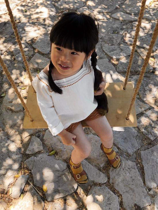  [키즈] Liilu 트레이닝 상의 리일루 오버사이즈 포크 셔츠 - LIILU