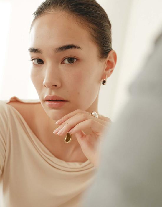  클레드 이어링 빈 후프 귀걸이 - CLED