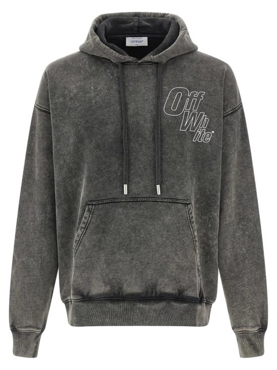  오프화이트 긴팔 티셔츠 아웃라인 애로우 스케이트 후디 그레이