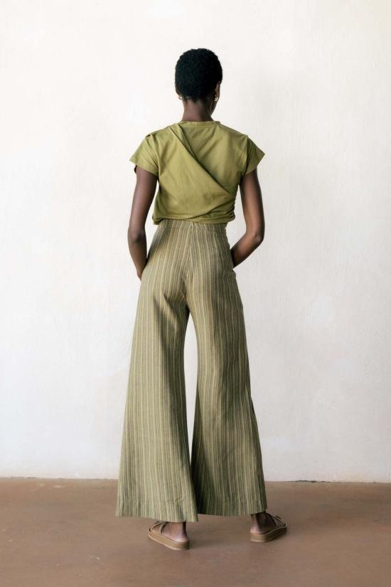  마리아 스탠리 스트레이트 팬츠 쿡 트라우저 허브 스트라이프 - MARIA STANLEY