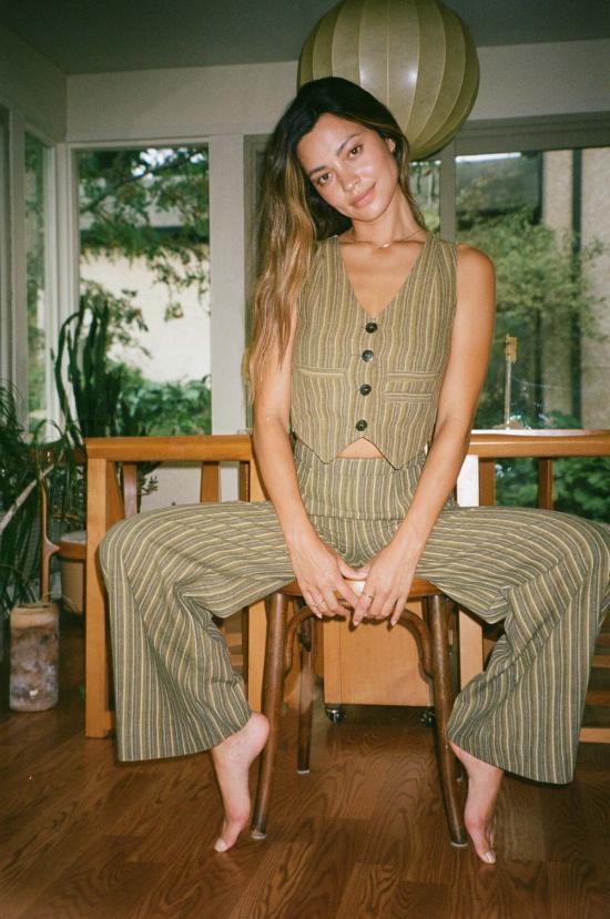  마리아 스탠리 스트레이트 팬츠 쿡 트라우저 허브 스트라이프 - MARIA STANLEY