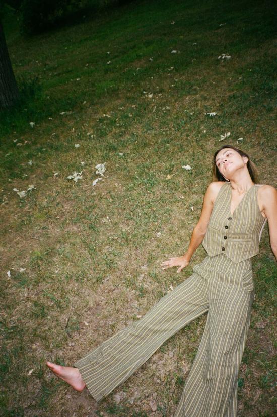  마리아 스탠리 스트레이트 팬츠 쿡 트라우저 허브 스트라이프 - MARIA STANLEY