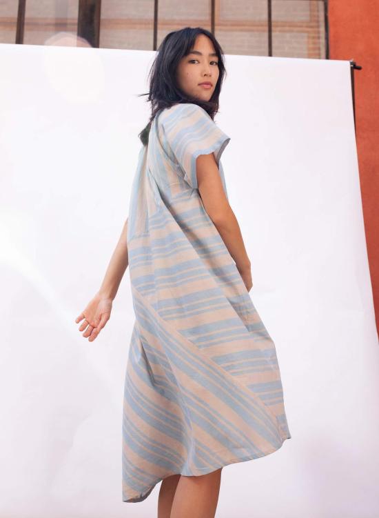  시크 콜렉티브 미디 원피스 Seek Collective Leta Dress Cirrus Stripe - SEEK COLLECTIVE