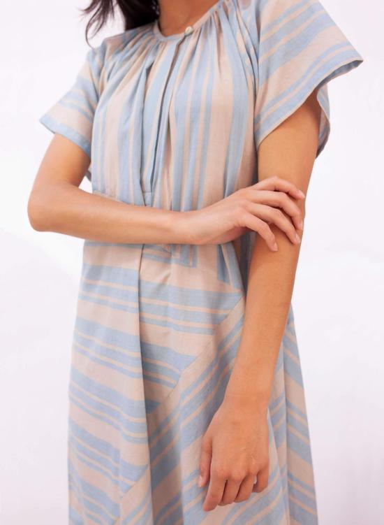  시크 콜렉티브 미디 원피스 Seek Collective Leta Dress Cirrus Stripe - SEEK COLLECTIVE
