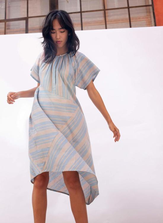  시크 콜렉티브 미디 원피스 Seek Collective Leta Dress Cirrus Stripe - SEEK COLLECTIVE