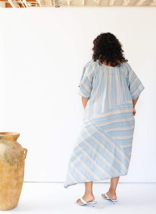  시크 콜렉티브 미디 원피스 Seek Collective Leta Dress Cirrus Stripe - SEEK COLLECTIVE