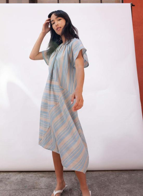  시크 콜렉티브 미디 원피스 Seek Collective Leta Dress Cirrus Stripe - SEEK COLLECTIVE