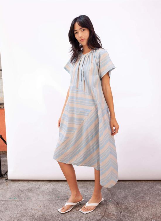  시크 콜렉티브 미디 원피스 Seek Collective Leta Dress Cirrus Stripe - SEEK COLLECTIVE