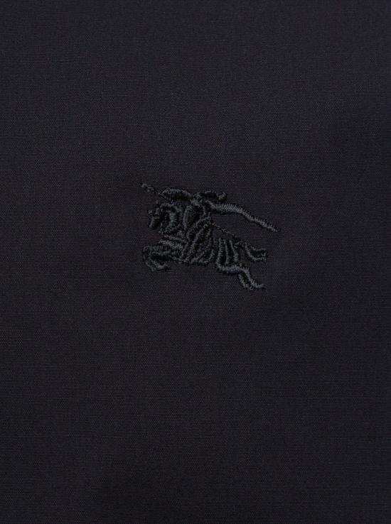  버버리 긴팔 셔츠 로고 자수 장식 블랙 긴팔 - BURBERRY