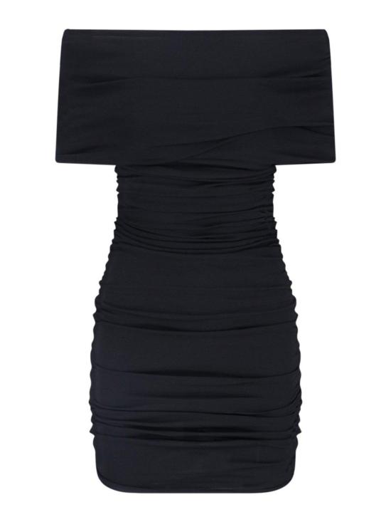  케이트 미디 원피스 카이트 오버숄더 러플 미디 드레스 블랙 - KHAITE