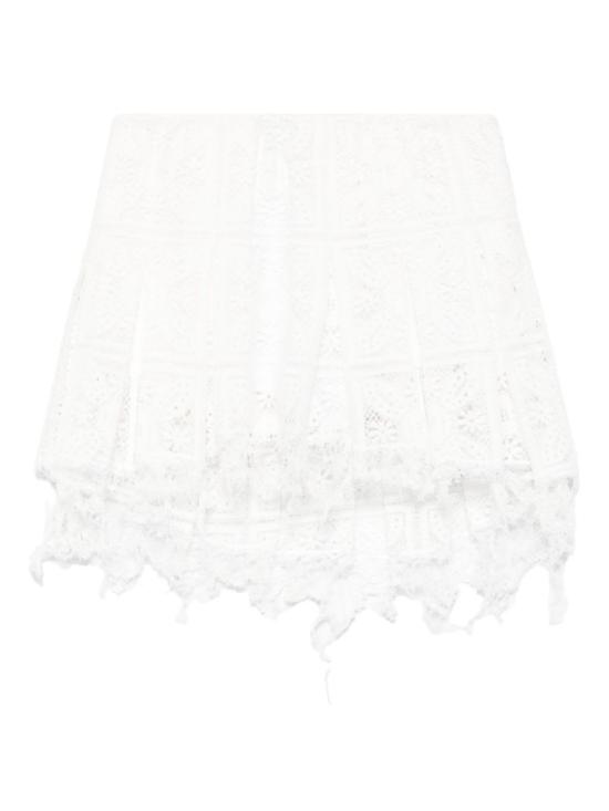  로에베 숏 스커트 코튼 미니 스커트 화이트