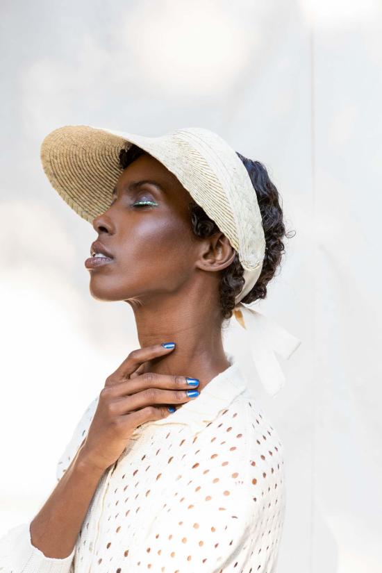  아바카시 모자 핸드우븐 바이저 멀티 - ABACAXI