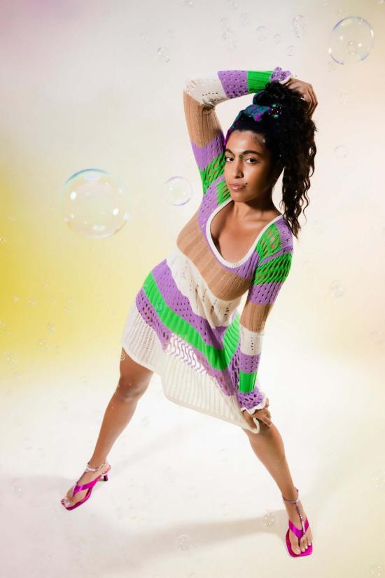  아바카시 숏 원피스 롱 슬리브 삼바 드레스 - ABACAXI