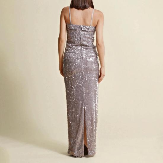  바이 티모 롱 원피스 티모 시퀸 맥시 드레스 실버 - BY TIMO