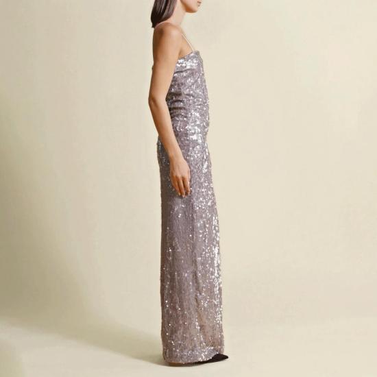  바이 티모 롱 원피스 티모 시퀸 맥시 드레스 실버 - BY TIMO