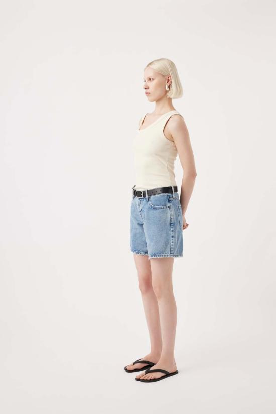  아웃랜드 데님 데님 숏팬츠 키라 로우 버뮤다 쇼츠 헤리티지 - OUTLAND DENIM