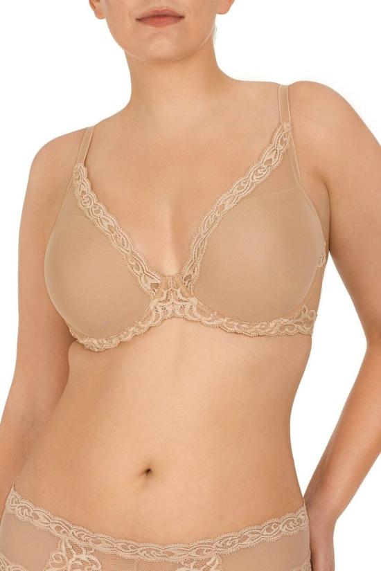  나토리 브라 페더스 컨투어 플런지 패딩 티셔츠  카페 - NATORI