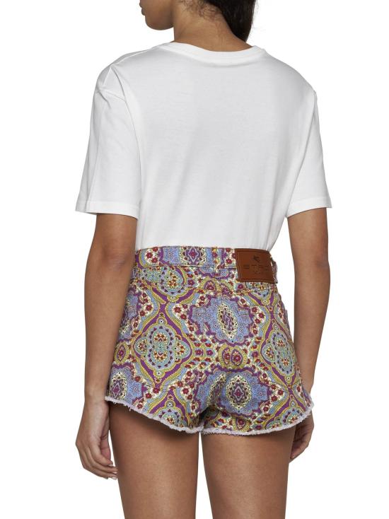  에트로 데님 숏팬츠 메달리온 프린트 멀티 컬러 데님 반바지 - ETRO