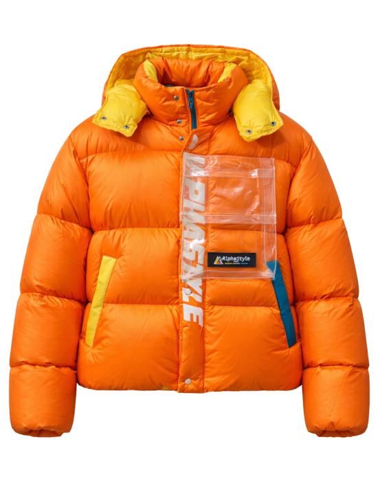  알파스타일 자켓 알파 스타일 남성용 오렌지 후드 패딩 재킷 3051 ARANCIONE