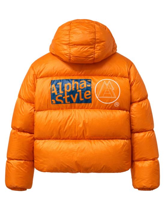  알파스타일 자켓 알파 스타일 남성용 오렌지 후드 패딩 재킷 3051 ARANCIONE - ALPHASTYLE