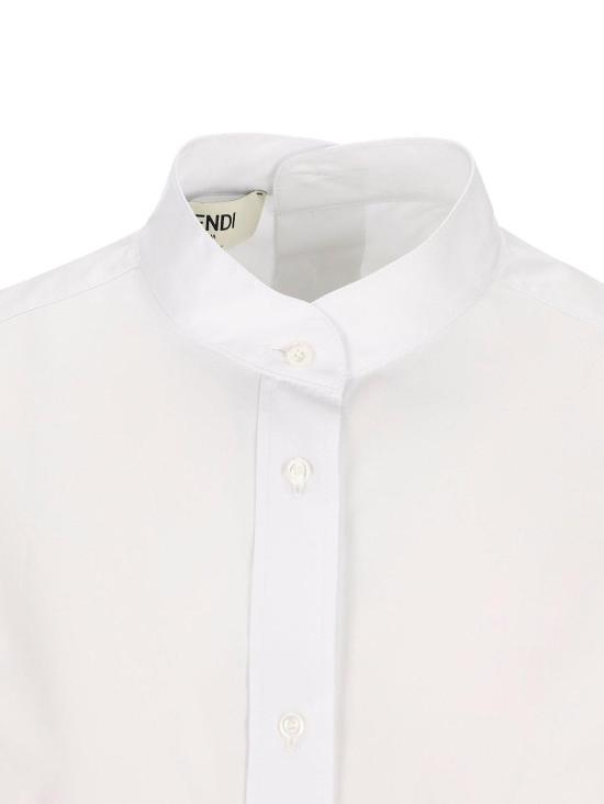  펜디 셔츠 긴팔 버튼 포플린 셔츠 화이트 - FENDI