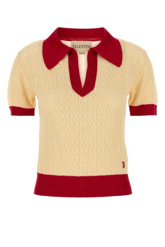  발렌티노 가라바니 폴로 티셔츠 Valentino Garavani 투톤 리넨 블렌드 폴로 셔츠 Betullaparis