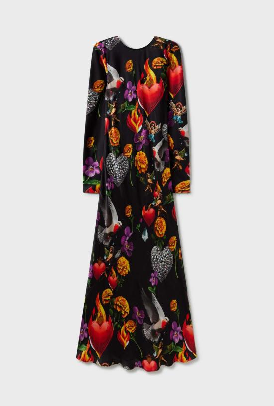  실크 런드리 롱 원피스 풀 슬리브 바이어스 드레스 디어빌러브드 블랙 - SILK LAUNDRY