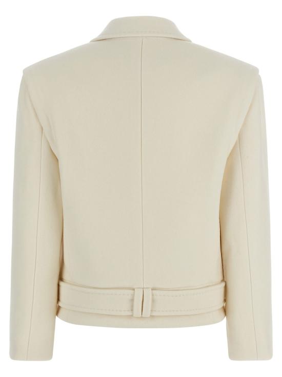  발망 코트 더블 브레스티드  화이트 - BALMAIN