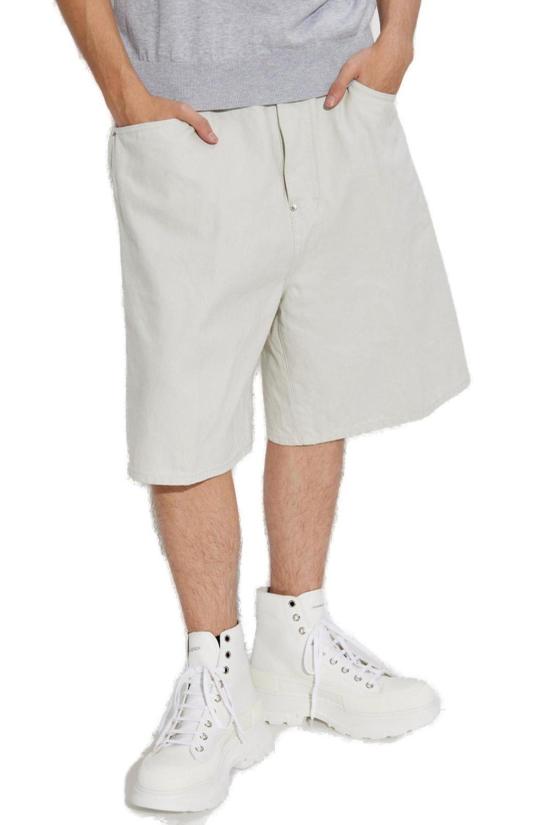  디스퀘어드2 데님 숏팬츠 Dsquared2 미드라이즈 데님 쇼츠 화이트 - DSQUARED2