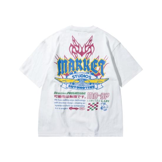  마켓 반팔 티셔츠 V12 티셔츠 (표백하지 않은 면) - MARKET